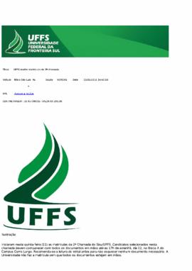 UFFS realiza matrículas da 2ª chamada