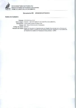 Relato de Reunião sobre protocolo e gestão de documentos - 270116