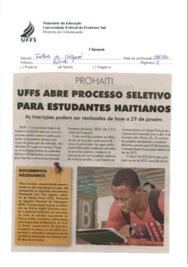 UFFS abre processo seletivo para estudantes haitianos