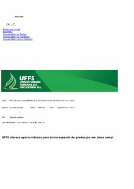 UFFS oferece oportunidades para aluno-especial de graduação em cinco campi
