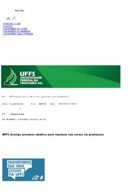 UFFS divulga processo seletivo para ingresso nos cursos de graduação