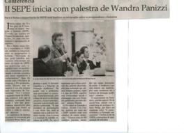 II SEPE inicia com palestra de Wandra Panizzi
