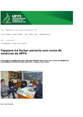 Tapejara irá fechar parceria com curso de medicina da UFFS