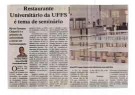 Restaurante Universitário da UFFS é tema de Seminário