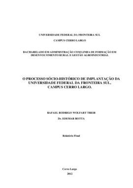 Relatorio O processo sócio-histórico de implantação da UFFS Cerro Largo