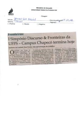 I Simpósio Discurso e Fronteiras da UFFS no Campus Chapecó