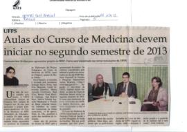 Aulas do Curso de Medicina devem iniciar no 2° semestre de 2013