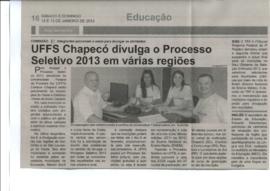 UFFS Chapecó divulga Processo Seletivo 2013