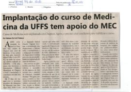 Implantação do curso de Medicina da UFFS em Chapecó tem apoio do MEC