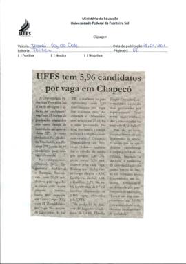 UFFS tem 5,96 candidatos por vaga em Chapecó