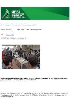 Laranjeiras - I Workshop Verde é realizado no Campus da UFFS