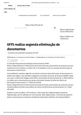 UFFS realiza segunda eliminação de documentos