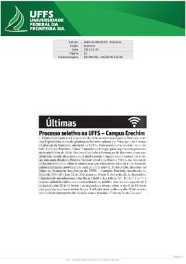 Processo seletivo na UFFS - Campus Erechim