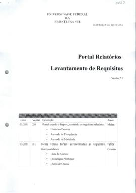 Levantamento de requisitos - Portal de relatórios