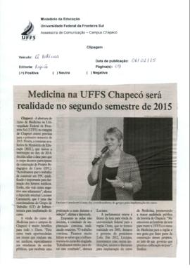 Medicina na UFFS Chapecó será realidade no segundo semestre de 2015