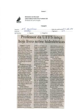 Professor da UFSC lança hoje livro sobre hidrelétricas