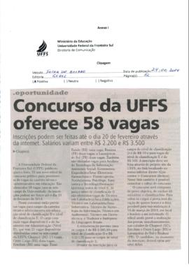 Concurso da UFFS oferece 58 vagas