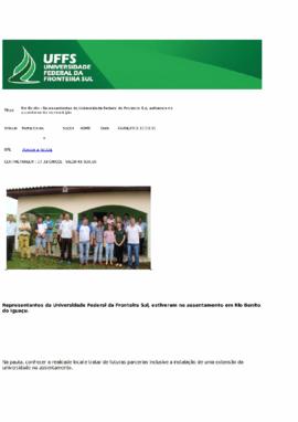Rio Bonito - Representantes da UFFS estiveram no assentamento no município