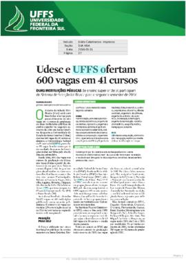 UDESC e UFFS ofertam 600 vagas em 41 cursos