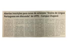 Abertas inscrições para curso de extensão da UFFS - Campus Chapecó