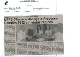 UFFS Chapecó divulga o Processo Seletivo 2013 em várias regiões