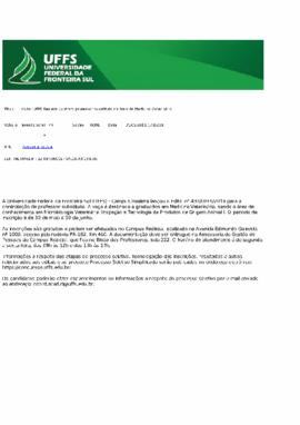 UFFS Realeza contrata professor substituto na área de Medicina Veterinária
