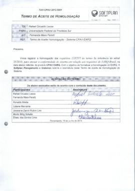 Termo de Aceite de Homologação CPAV-e-ARQ Brasil