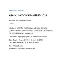 2ª Sessão Extraordinária CONSUNI - 2026