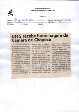 UFFS recebe homenagem da Câmara de Chapecó