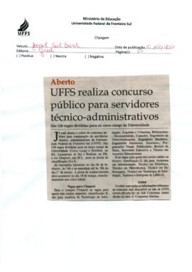 UFFS realiza concurso público para servidores técnico-administrativos