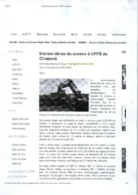 Iniciam obras do acesso à UFFS de Chapecó