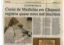 Curso de Medicina em Chapecó registra quase 9 mil inscritos