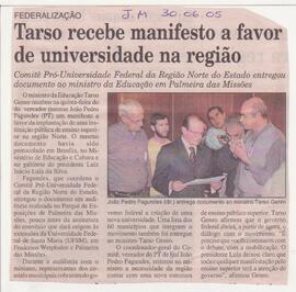 Tarso recebe manifesto a favor de universidade na região