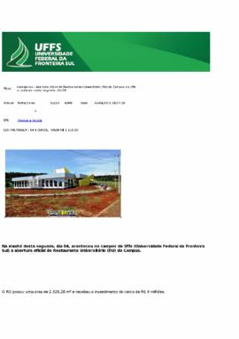Laranjeiras - Abertura oficial do Restaurante Universitário (RU) do Campus