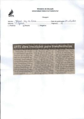 UFFS abre inscrições para transferências