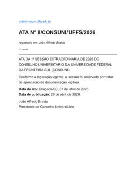 1ª Sessão Extraordinária CONSUNI - 2026