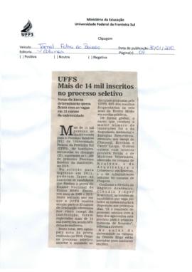UFFS - mais de 14 mil inscritos no processo seletivo